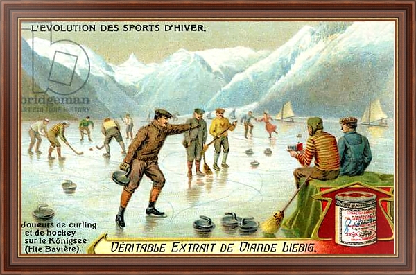 Постер The Evolution of Winter Sports: Curling and hockey с типом исполнения На холсте в раме в багетной раме 35-M719P-83