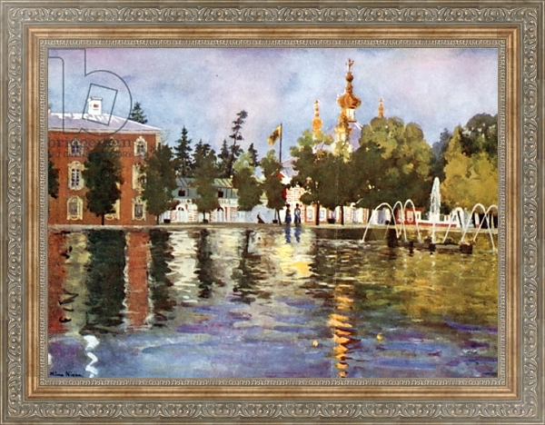 Постер The Tsar's Church, Peterhof с типом исполнения На холсте в раме в багетной раме 484.M48.310