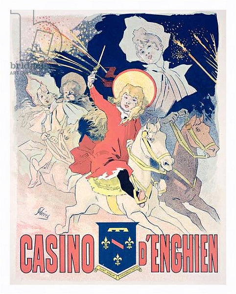 Постер Reproduction of a poster advertising the 'Casino d'Enghien', 1890 с типом исполнения На холсте в раме в багетной раме 221-03
