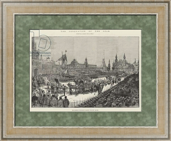 Постер The Coronation of the Czar, the Imperial Procession crossing the Red Square с типом исполнения Акварель в раме в багетной раме 485.M40.584