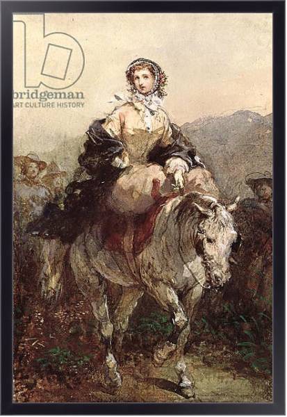 Постер Young Woman on a Horse с типом исполнения На холсте в раме в багетной раме 221-01