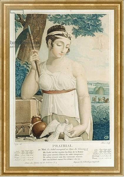 Постер Prairial, ninth month of the Republican Calendar, engraved by Tresca, c.1794 с типом исполнения На холсте в раме в багетной раме NA033.1.051
