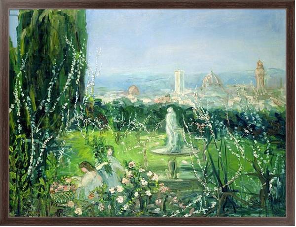 Постер View of Florence, c.1909 с типом исполнения На холсте в раме в багетной раме 221-02