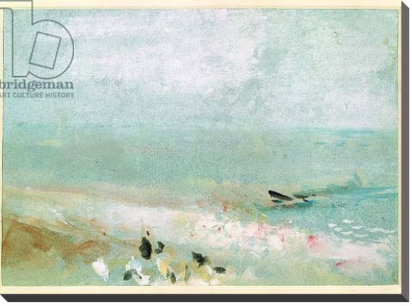 Постер Beach with figures and a jetty. c.1830 с типом исполнения На холсте без рамы