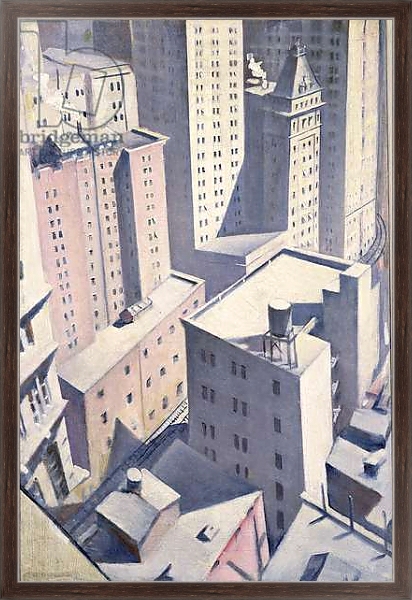 Постер Looking Down on Downtown, 1920 с типом исполнения На холсте в раме в багетной раме 221-02