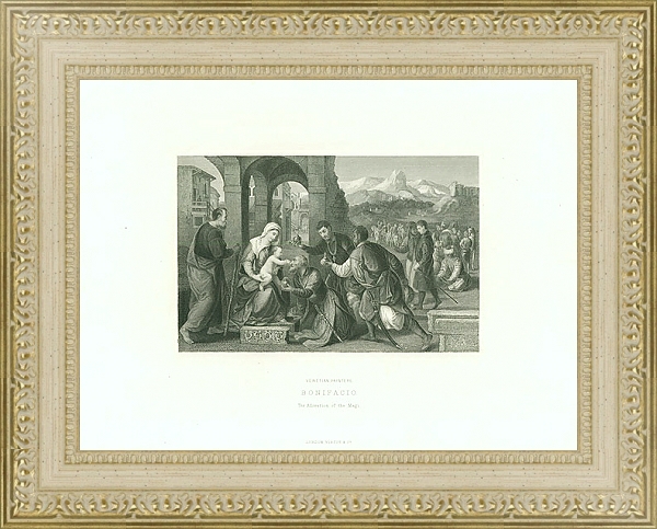 Постер Bonifacio. The Adoration of the Magi 1 с типом исполнения Акварель в раме в багетной раме 484.M48.725