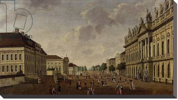Постер View of the armory and Unter den Linden Street, 1786 с типом исполнения На холсте без рамы