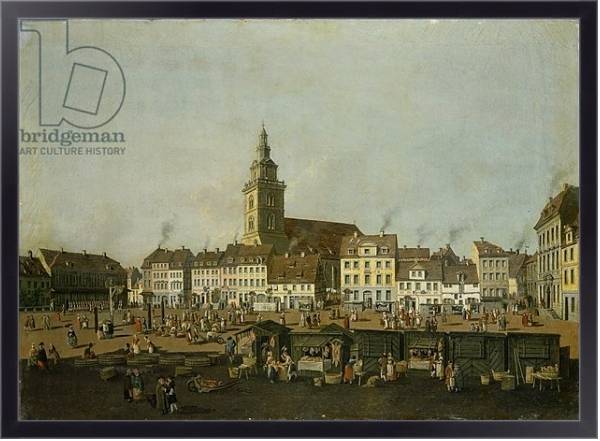 Постер View of the Neue Markt with St. Mary's Church, Berlin, c.1770 с типом исполнения На холсте в раме в багетной раме 221-01