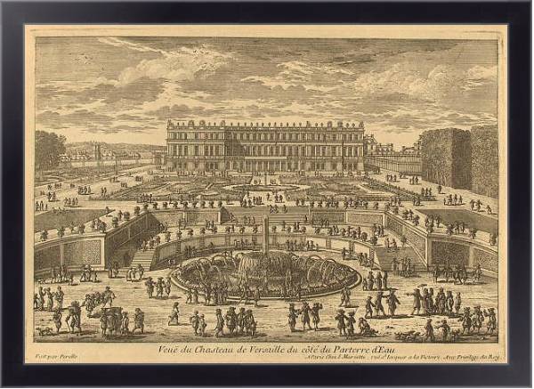 Постер Вид на Версальский дворец со стороны парка с типом исполнения На холсте в раме в багетной раме 221-01
