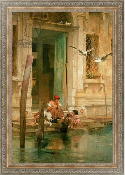 Постер By the Canal, Venice с типом исполнения На холсте в раме в багетной раме 484.M48.310