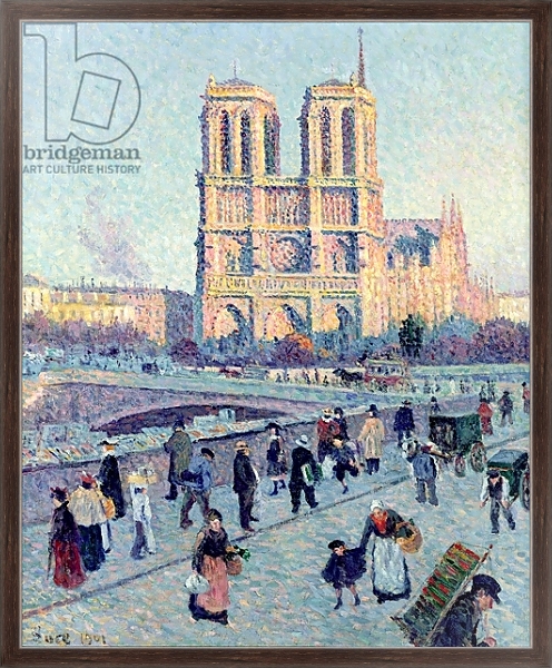 Постер Le Quai St. Michel and Notre Dame, 1901 с типом исполнения На холсте в раме в багетной раме 221-02