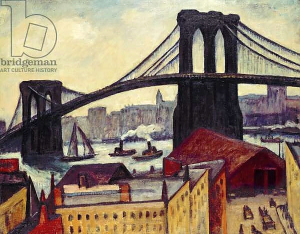 Постер View of Brooklyn Bridge с типом исполнения На холсте без рамы