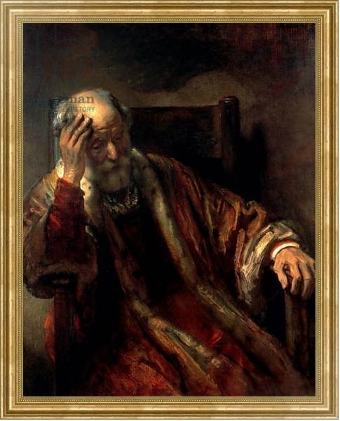 Постер An Old Man in an Armchair с типом исполнения На холсте в раме в багетной раме NA033.1.051