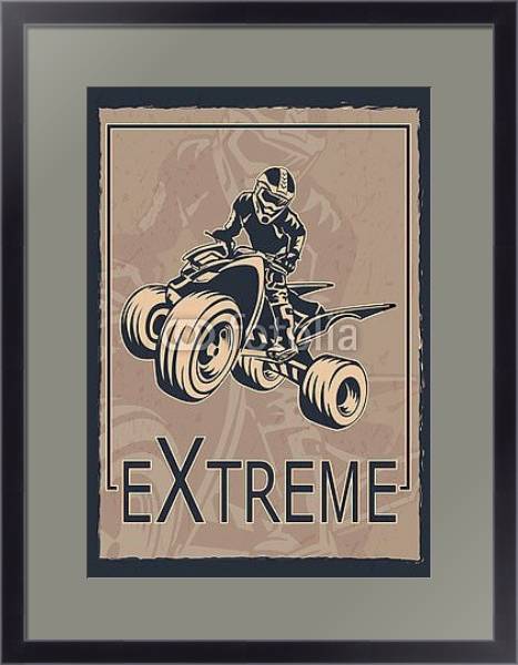 Постер Экстремальный спорт на квадроцикле с типом исполнения Под стеклом в багетной раме 221-01