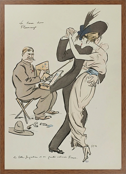 Постер La danse du flamengo ; François Flameng, Jacqueline Forzane с типом исполнения На холсте в раме в багетной раме 1727.4310