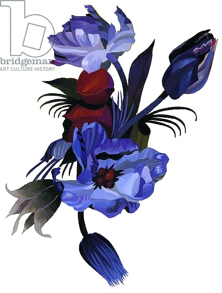 Постер Deep blue tulips. с типом исполнения На холсте без рамы