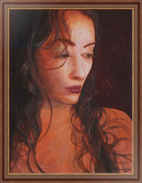 Постер Lost girl, portrait,, painting с типом исполнения На холсте в раме в багетной раме 35-M719P-83