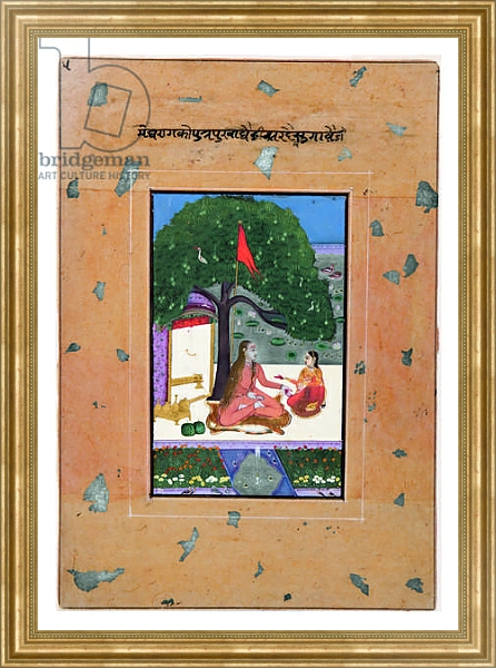 Постер Purva Ragini of Megh, c.1740-80 с типом исполнения На холсте в раме в багетной раме NA033.1.051