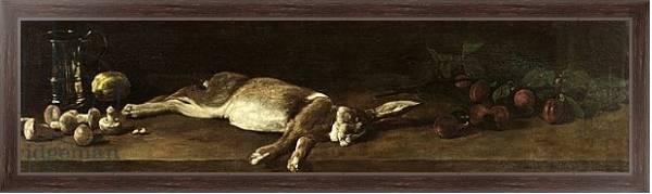 Постер Still Life with a Hare, 1863 с типом исполнения На холсте в раме в багетной раме 221-02