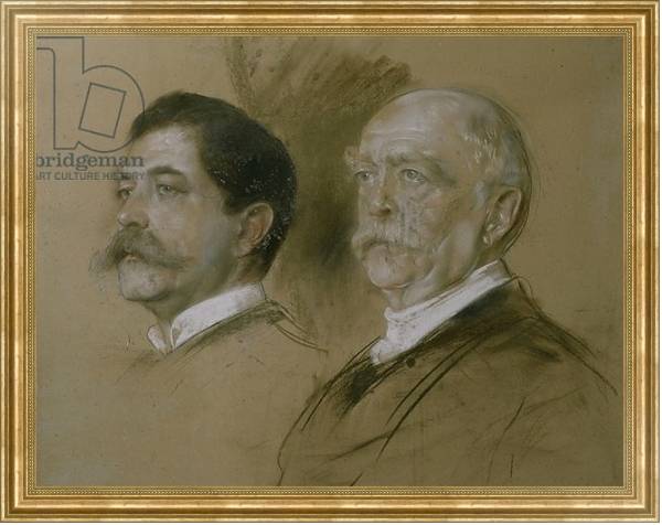 Постер Otto von Bismarck and his Son Herbert, State Secretary of the Foreign Office from 1860-90, 1892 с типом исполнения На холсте в раме в багетной раме NA033.1.051