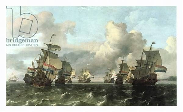 Постер The Dutch Fleet of the India Company, 1675 с типом исполнения На холсте в раме в багетной раме 221-03