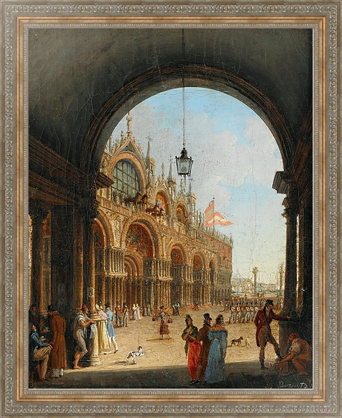 Постер Venice, a View of the Piazzetta di San Marco from the Arco dell’Orologio с типом исполнения На холсте в раме в багетной раме 484.M48.310