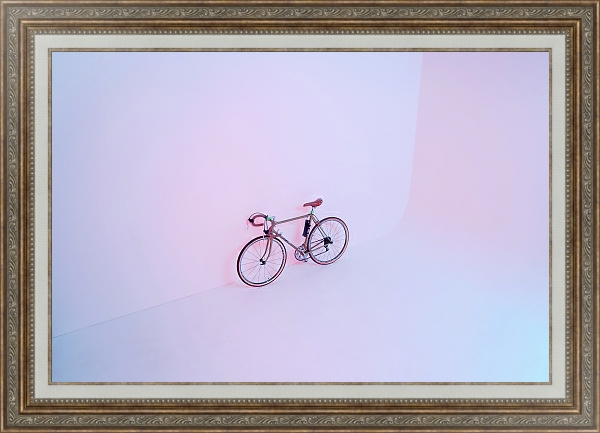 Постер Велосипед в лиловом цвете с типом исполнения На холсте в раме в багетной раме 595.M52.330