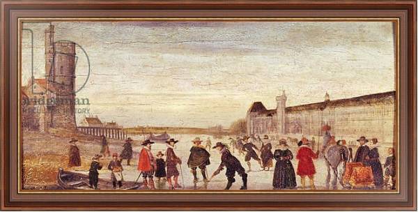 Постер Skaters on the Seine in 1608 с типом исполнения На холсте в раме в багетной раме 35-M719P-83