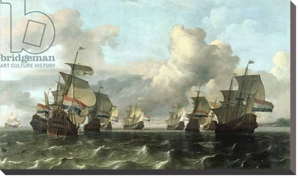 Постер The Dutch Fleet of the India Company, 1675 с типом исполнения На холсте без рамы