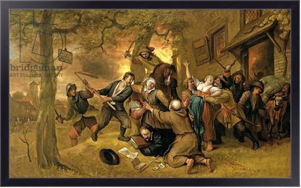 Постер Peasants and Soldiers Outside a Tavern - An Allegory of the Rape of the Netherlands с типом исполнения На холсте в раме в багетной раме 221-01