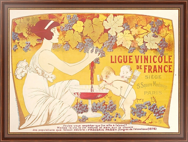 Постер Ligue Vinicole de France с типом исполнения На холсте в раме в багетной раме 35-M719P-83
