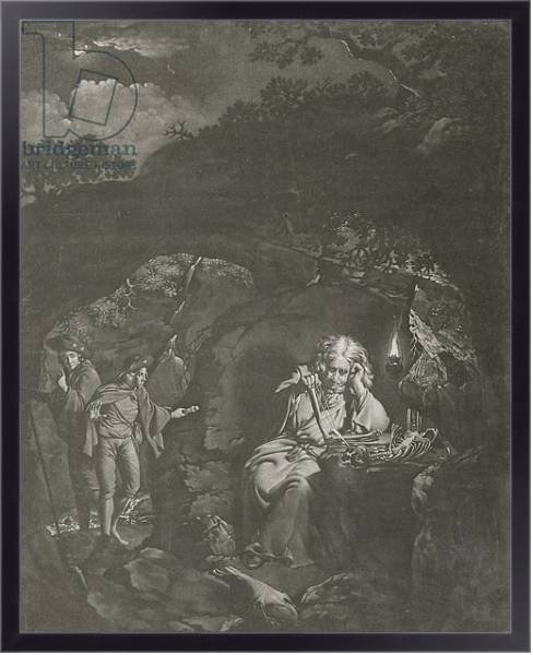 Постер A Philosopher by Lamplight, engraved by William Pether 1770 с типом исполнения На холсте в раме в багетной раме 221-01