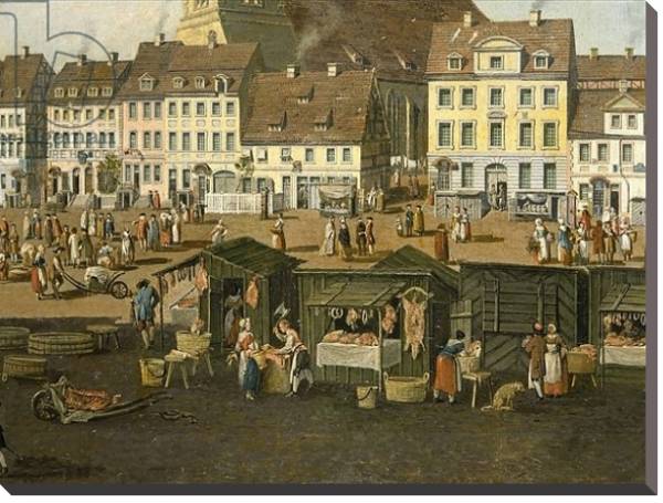 Постер The New Market in Berlin with the Marienkirche c.1770 с типом исполнения На холсте без рамы