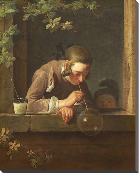 Постер Soap Bubbles, c. 1733- 34 с типом исполнения На холсте без рамы