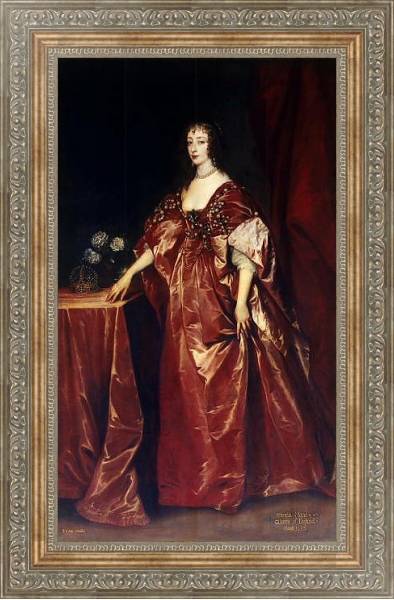 Постер Портрет королевы Генриетты-Марии с типом исполнения На холсте в раме в багетной раме 484.M48.310