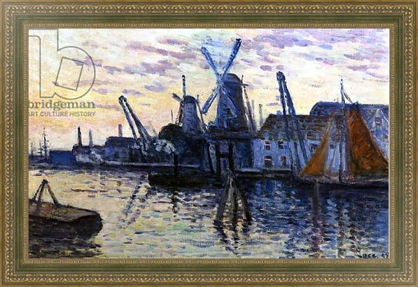 Постер Windmills in Holland, 1908 с типом исполнения На холсте в раме в багетной раме 484.M48.640