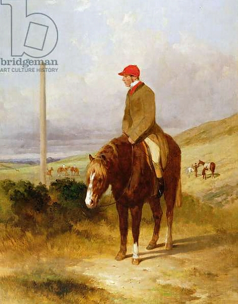 Постер Nat Flatman on his Pony Before the Start of the 1844 Chesterfield Stakes, 1844 с типом исполнения На холсте без рамы