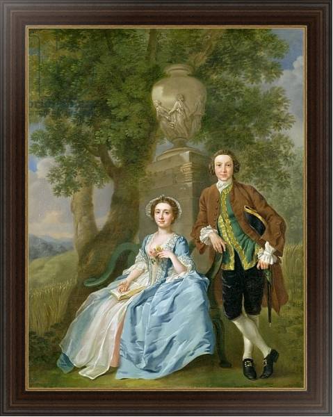 Постер Portrait of George and Margaret Rogers, c.1748-50 с типом исполнения На холсте в раме в багетной раме 1.023.151