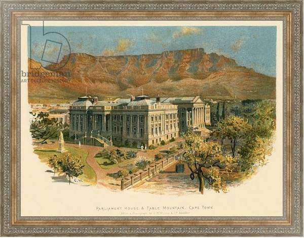 Постер Parliament house & Table mountain, Cape Town с типом исполнения На холсте в раме в багетной раме 484.M48.310