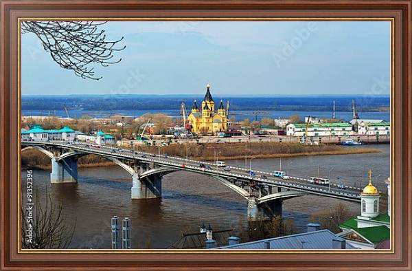Постер Россия, Нижний Новгород. Вид на Канавинский мост с типом исполнения На холсте в раме в багетной раме 35-M719P-83