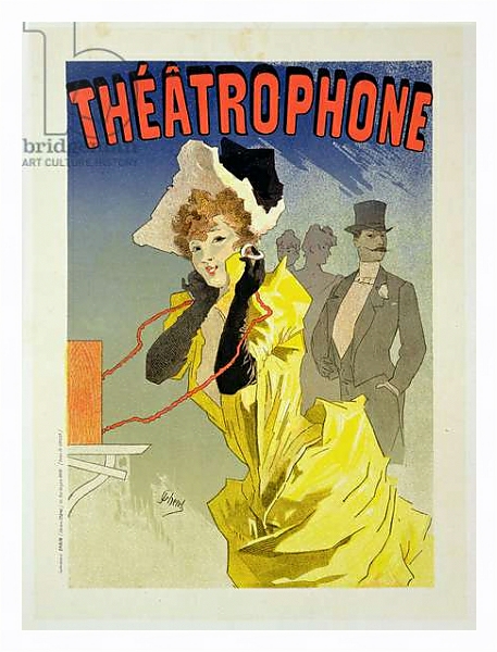 Постер Reproduction of a poster advertising 'Theatrophone', 1890 с типом исполнения На холсте в раме в багетной раме 221-03