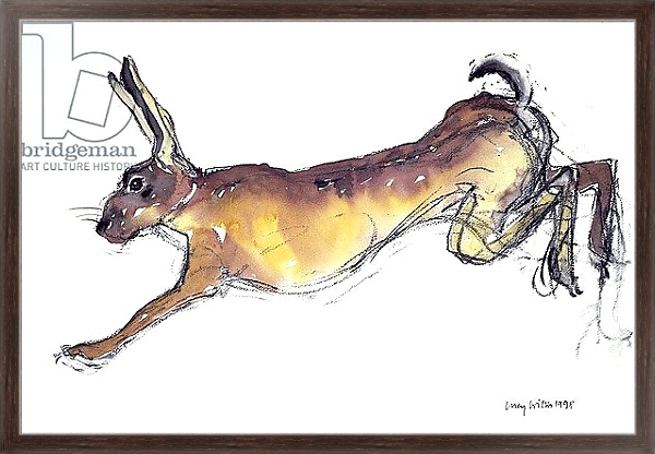 Постер Jumping Hare с типом исполнения На холсте в раме в багетной раме 221-02