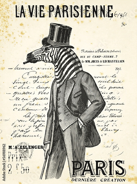 Постер Парижская жизнь с типом исполнения На холсте без рамы