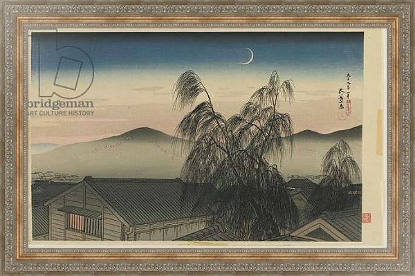 Постер Evening Moon in Kobe Taisho era, January 1920 с типом исполнения На холсте в раме в багетной раме 484.M48.310