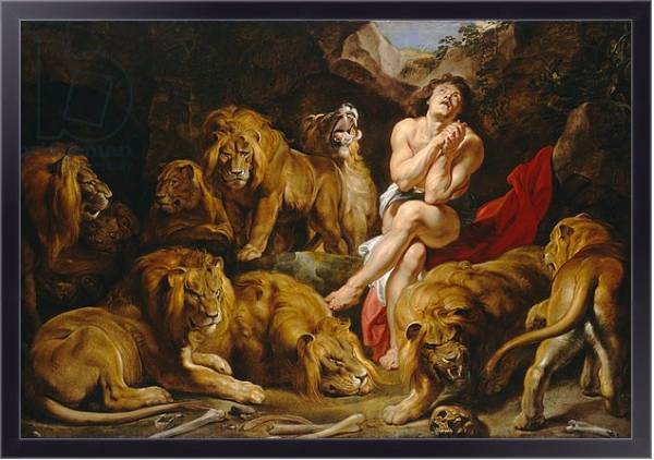 Постер Daniel and the Lions Den, c.1615 с типом исполнения На холсте в раме в багетной раме 221-01