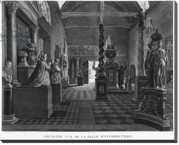 Постер First view of the introductory room, Musee des Monuments Francais, Paris, 1816 с типом исполнения На холсте без рамы