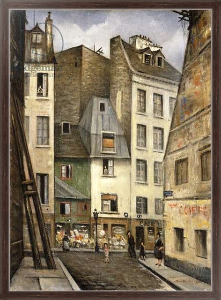 Постер Rue St. Julien le Pauvre, Paris, с типом исполнения На холсте в раме в багетной раме 221-02