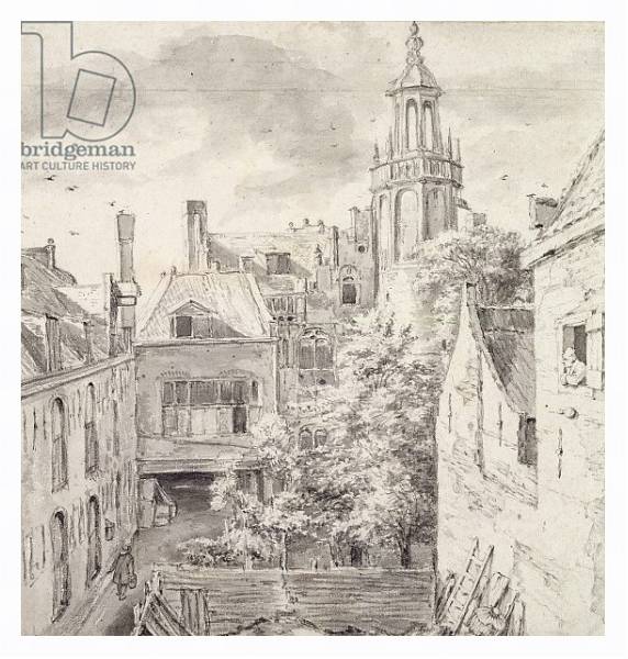 Постер View of the Courtyard of the House of the Archers in Amsterdam с типом исполнения На холсте в раме в багетной раме 221-03
