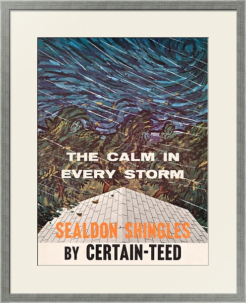 Постер The calm in every storm. Sealdon shingles, by Certain-Teed с типом исполнения Под стеклом в багетной раме 1727.2510