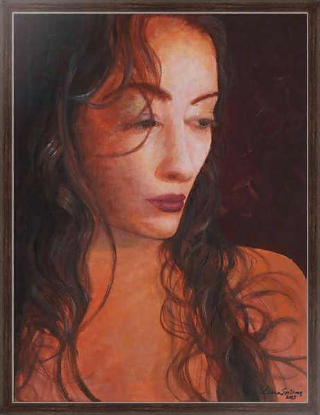 Постер Lost girl, portrait,, painting с типом исполнения На холсте в раме в багетной раме 221-02